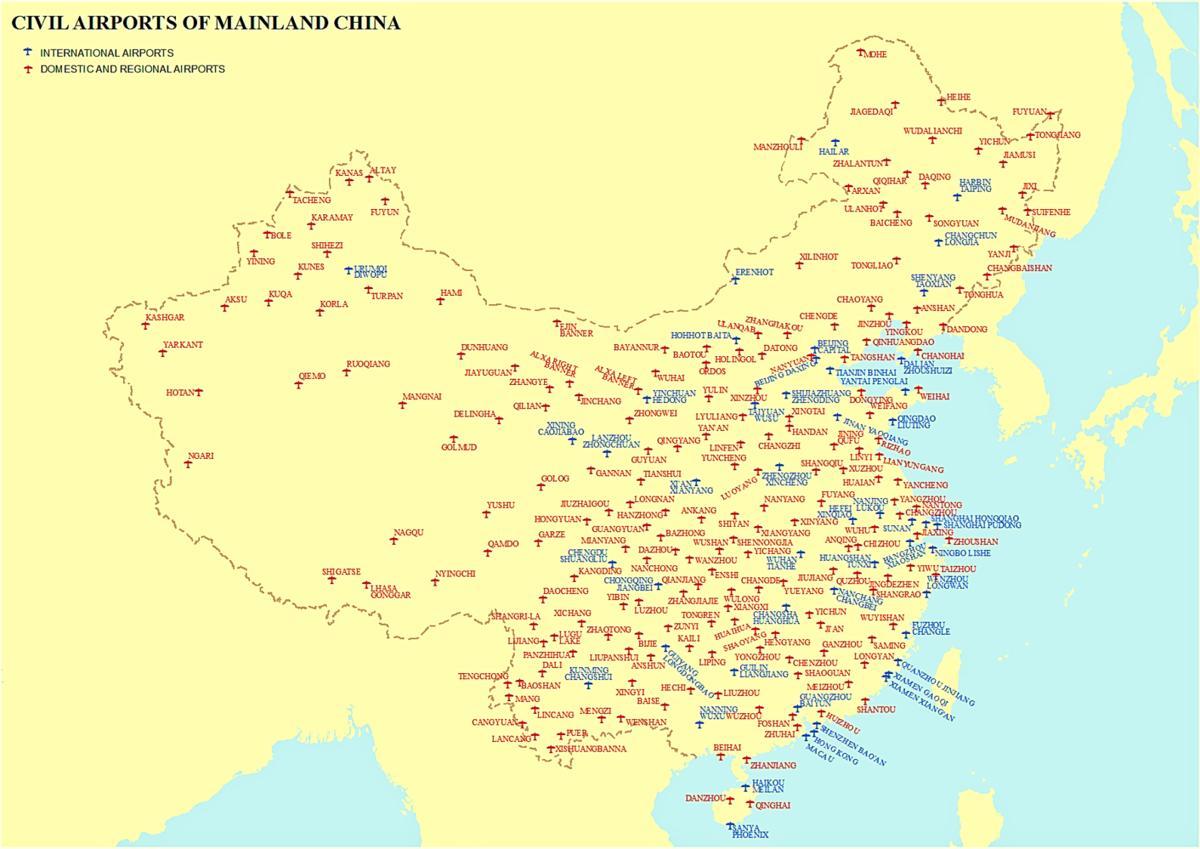 China aeroportos mapa