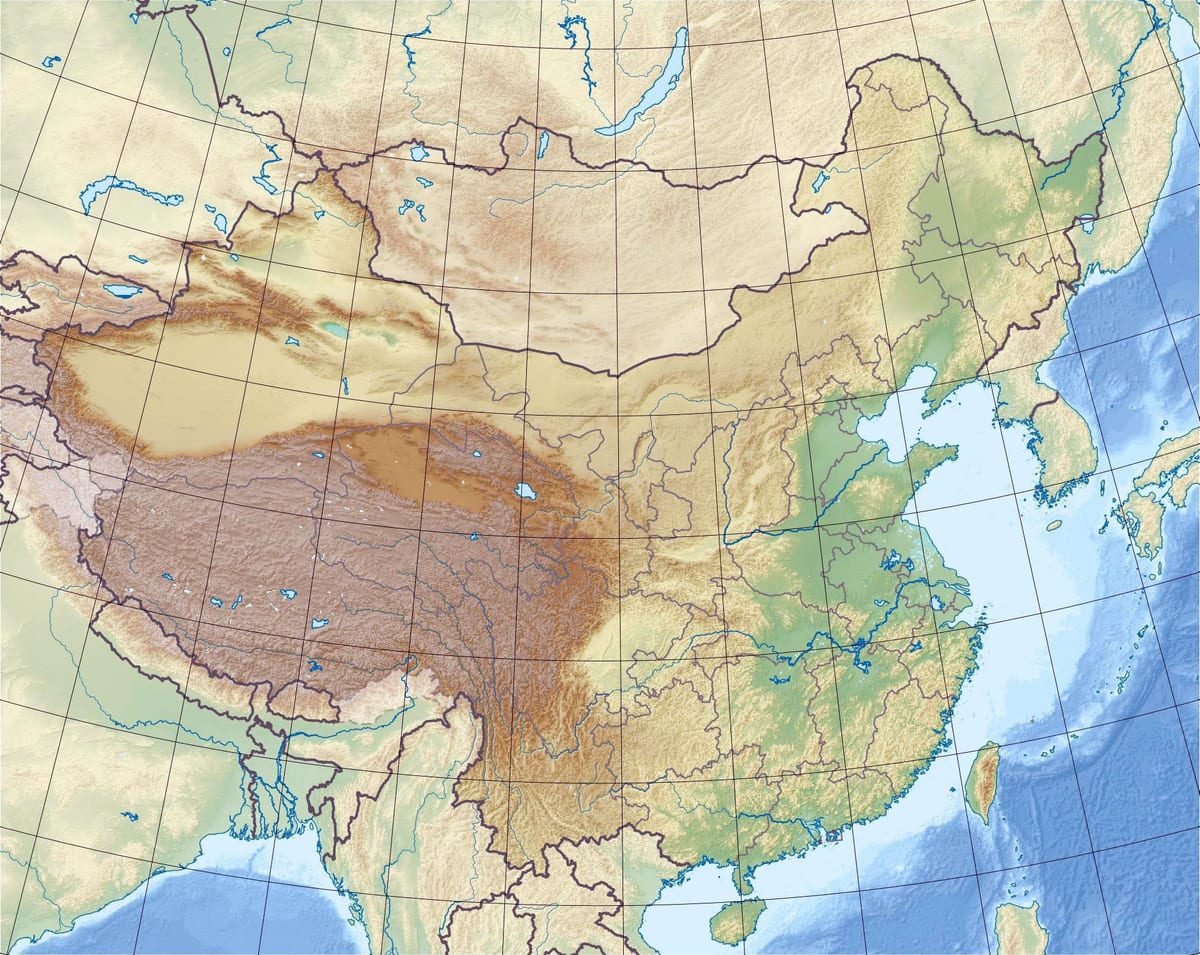 alivio mapa de China