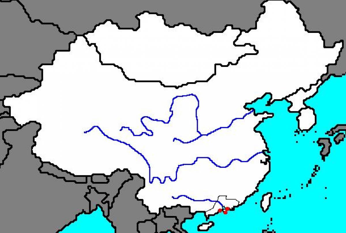 en branco mapa da antiga China