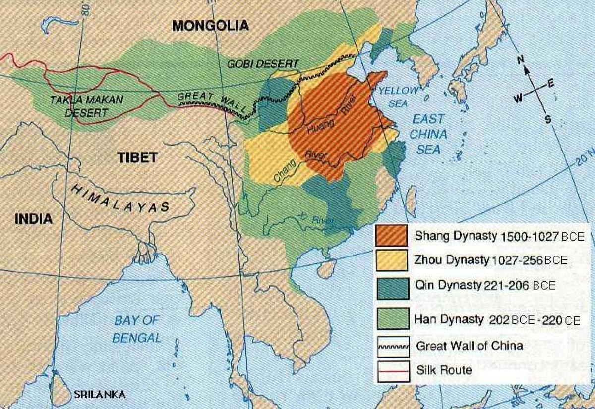 China antiga xeografía mapa