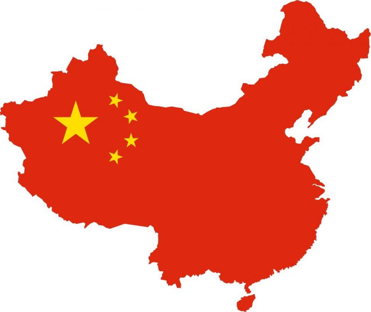 China mapa bandeira