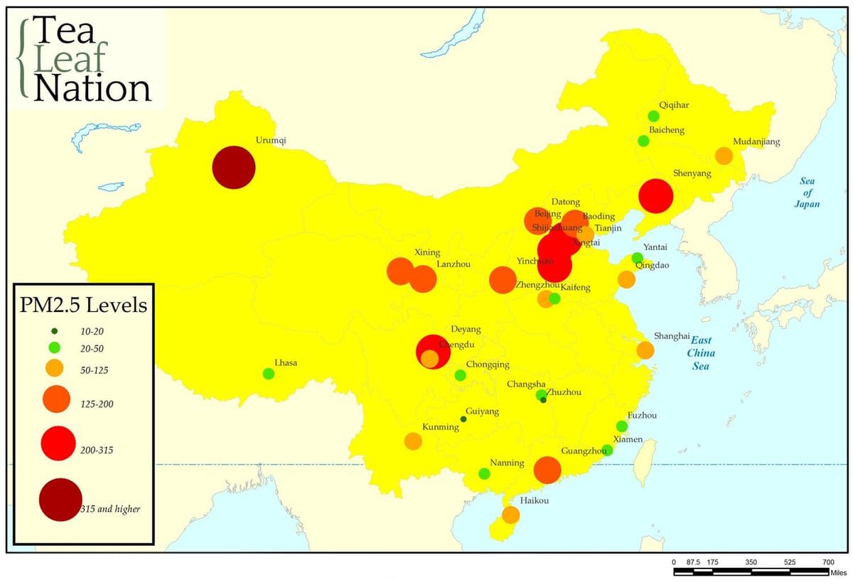 contaminación mapa China