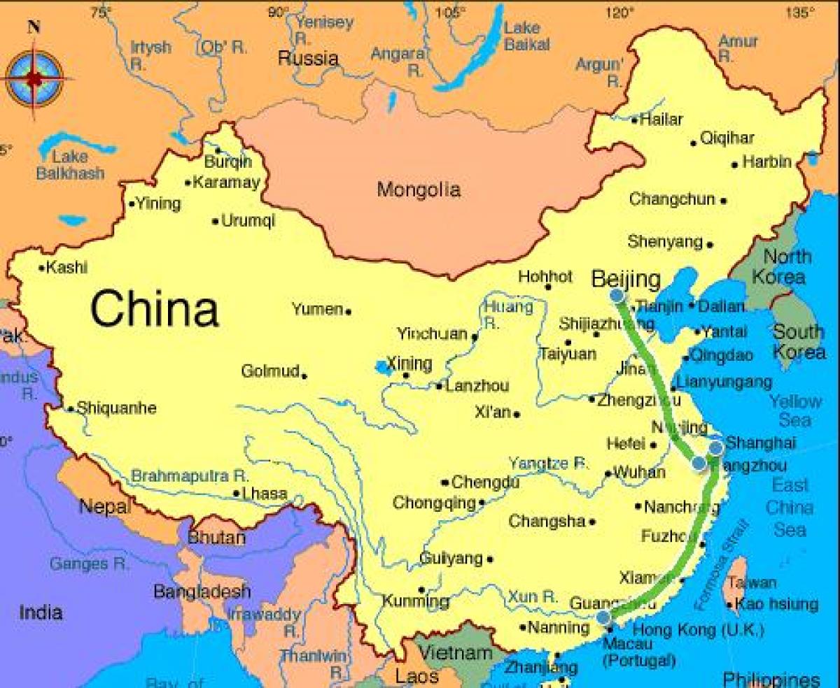 China continental mapa