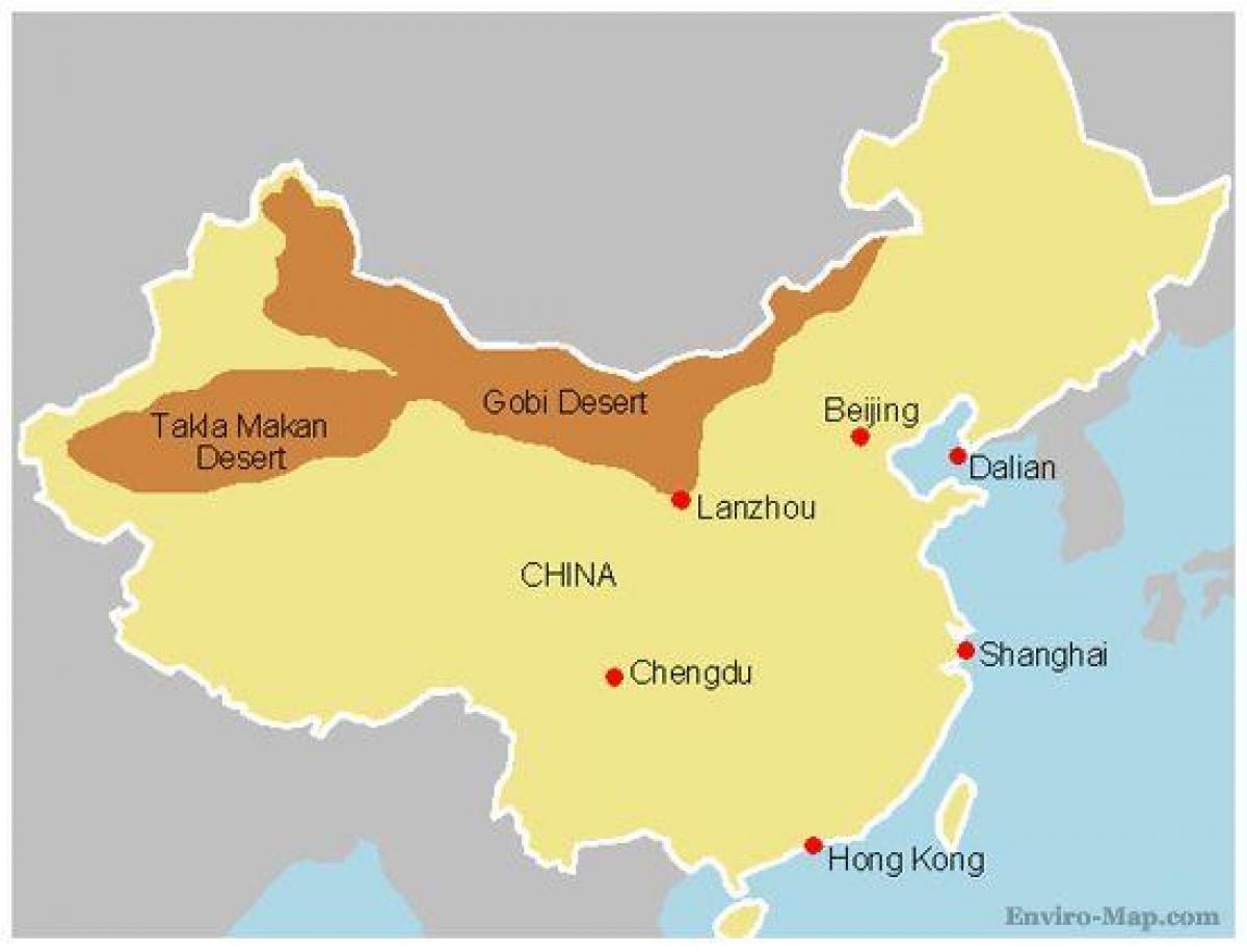 China mapa deserto de gobi