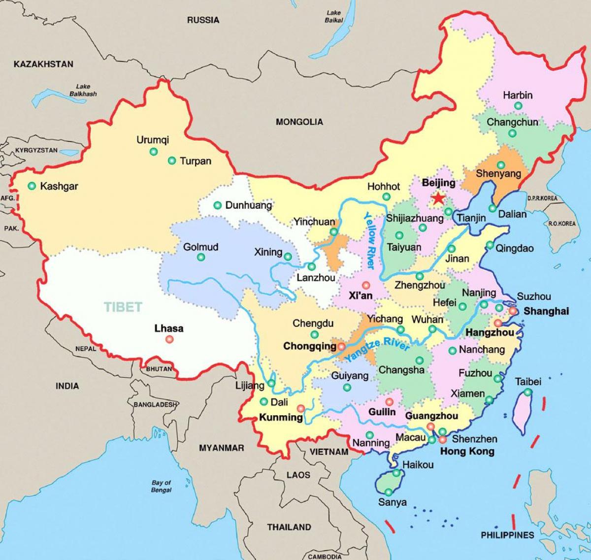 China en mapa
