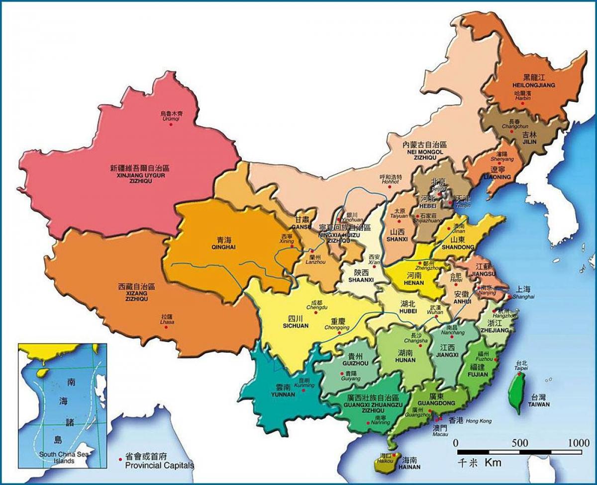 mapa China provincias