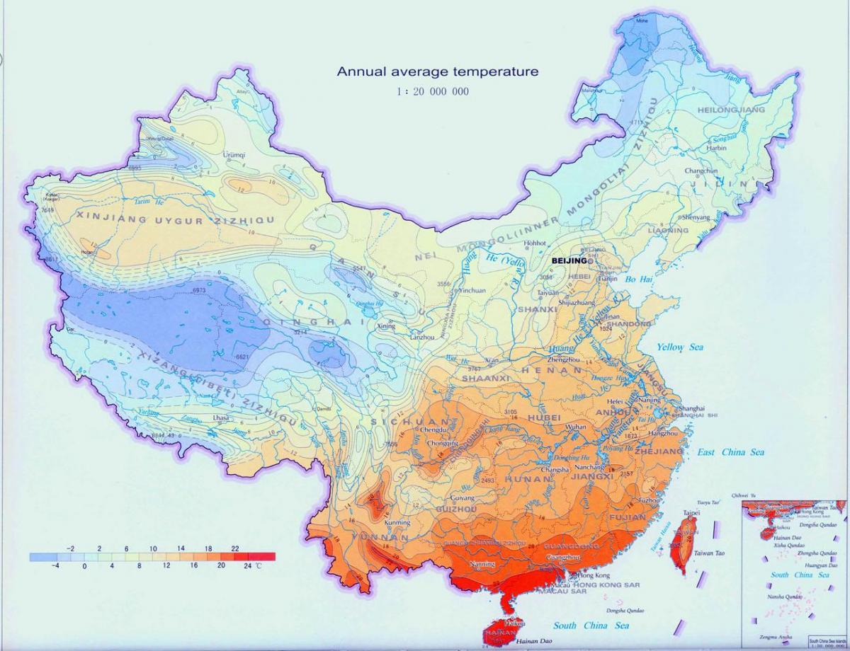 o tempo mapa China