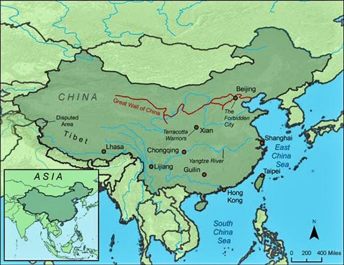 mapa da gran muralla China