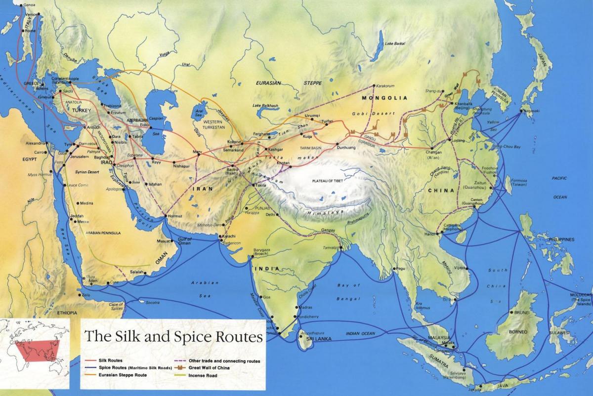 ruta da seda en China mapa