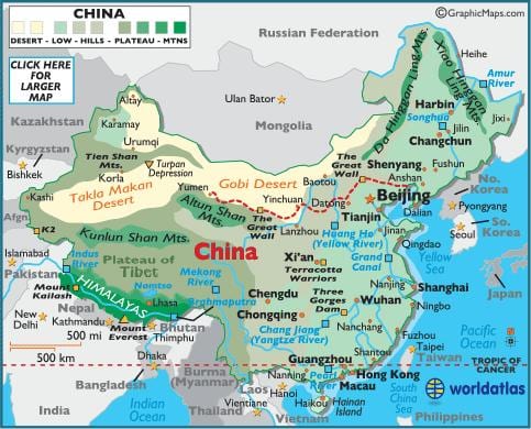 China mapa xeografía