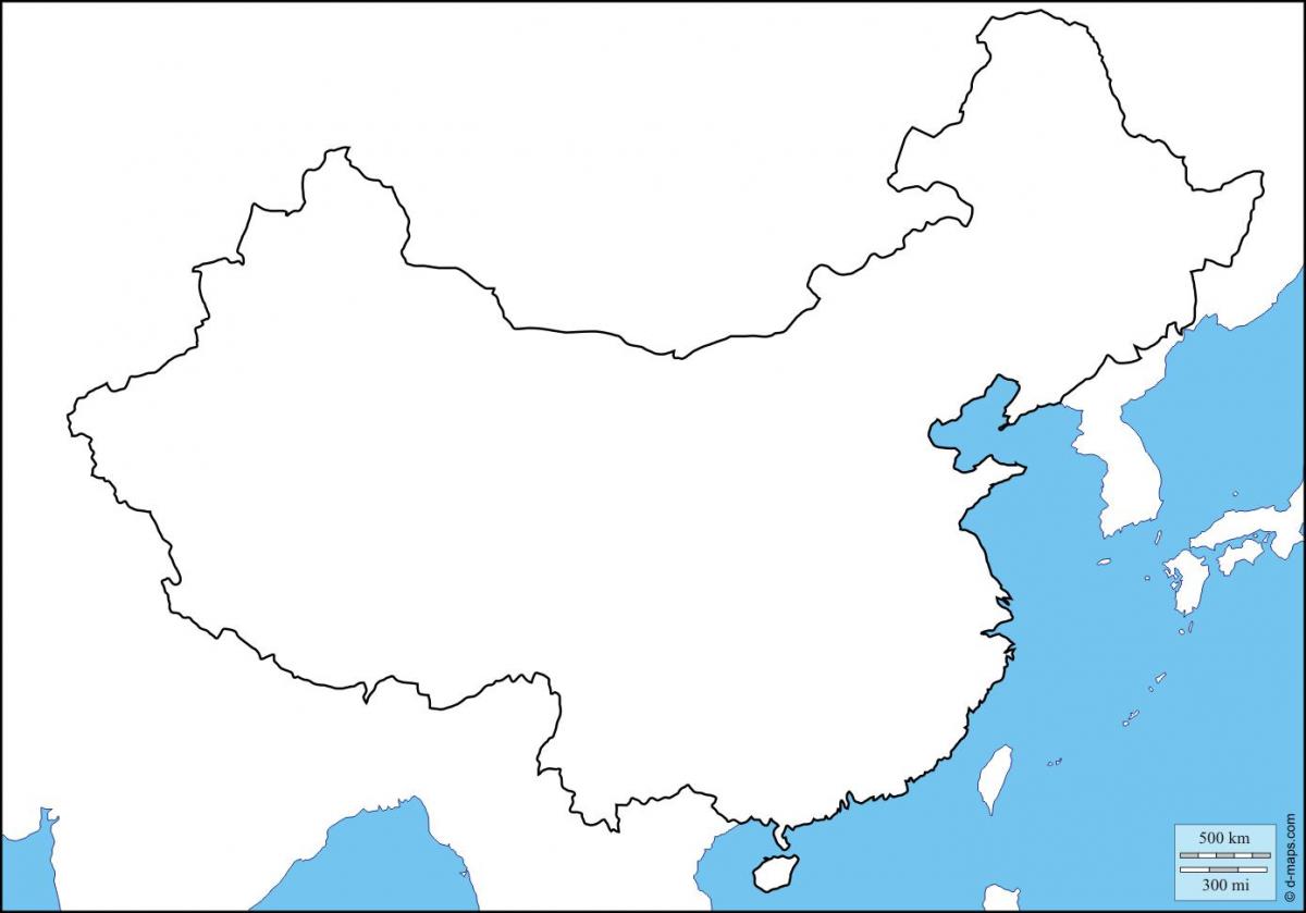 China en branco mapa