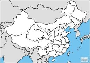 en branco mapa China