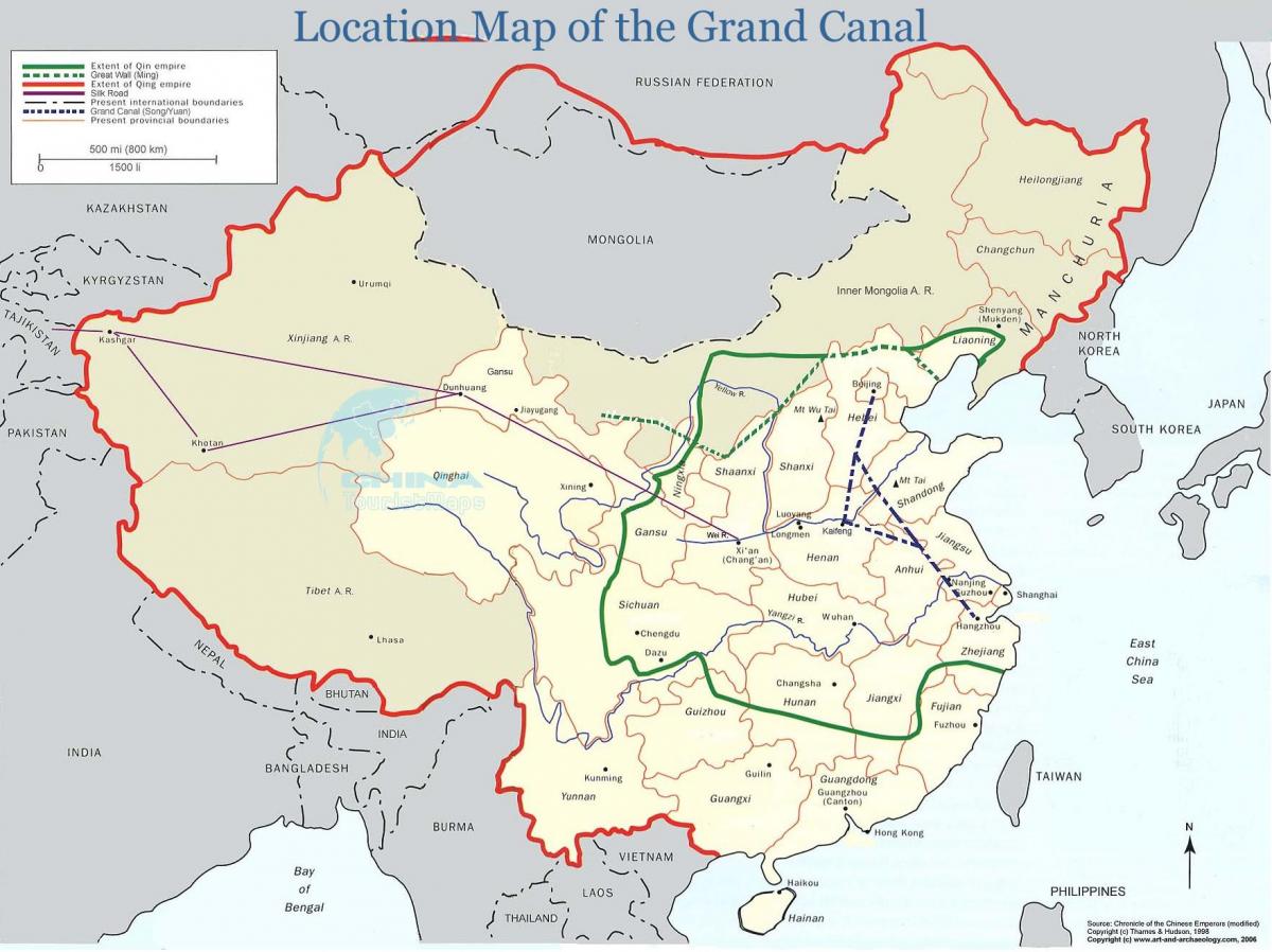 mapa de China gran canle