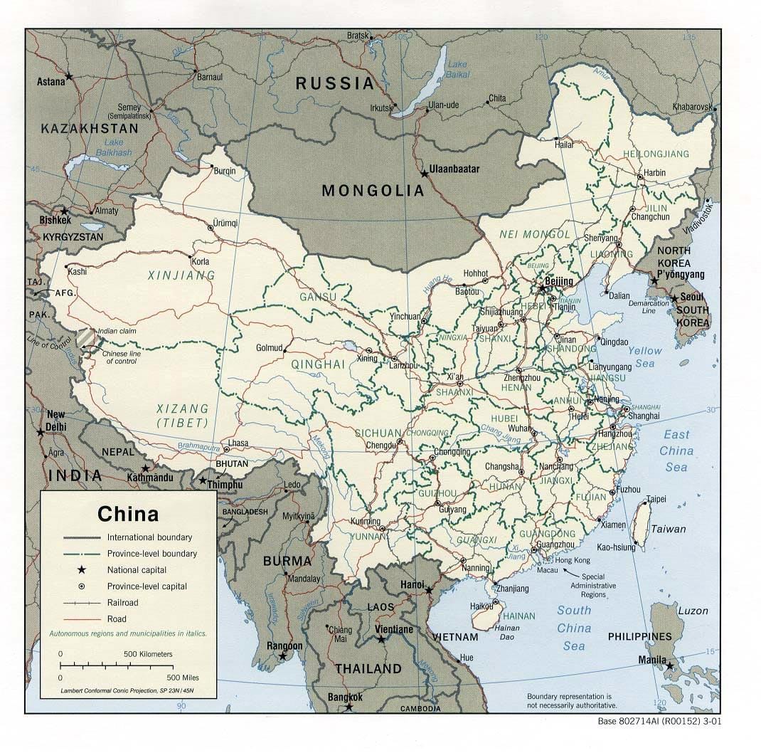 China mapa de impresión