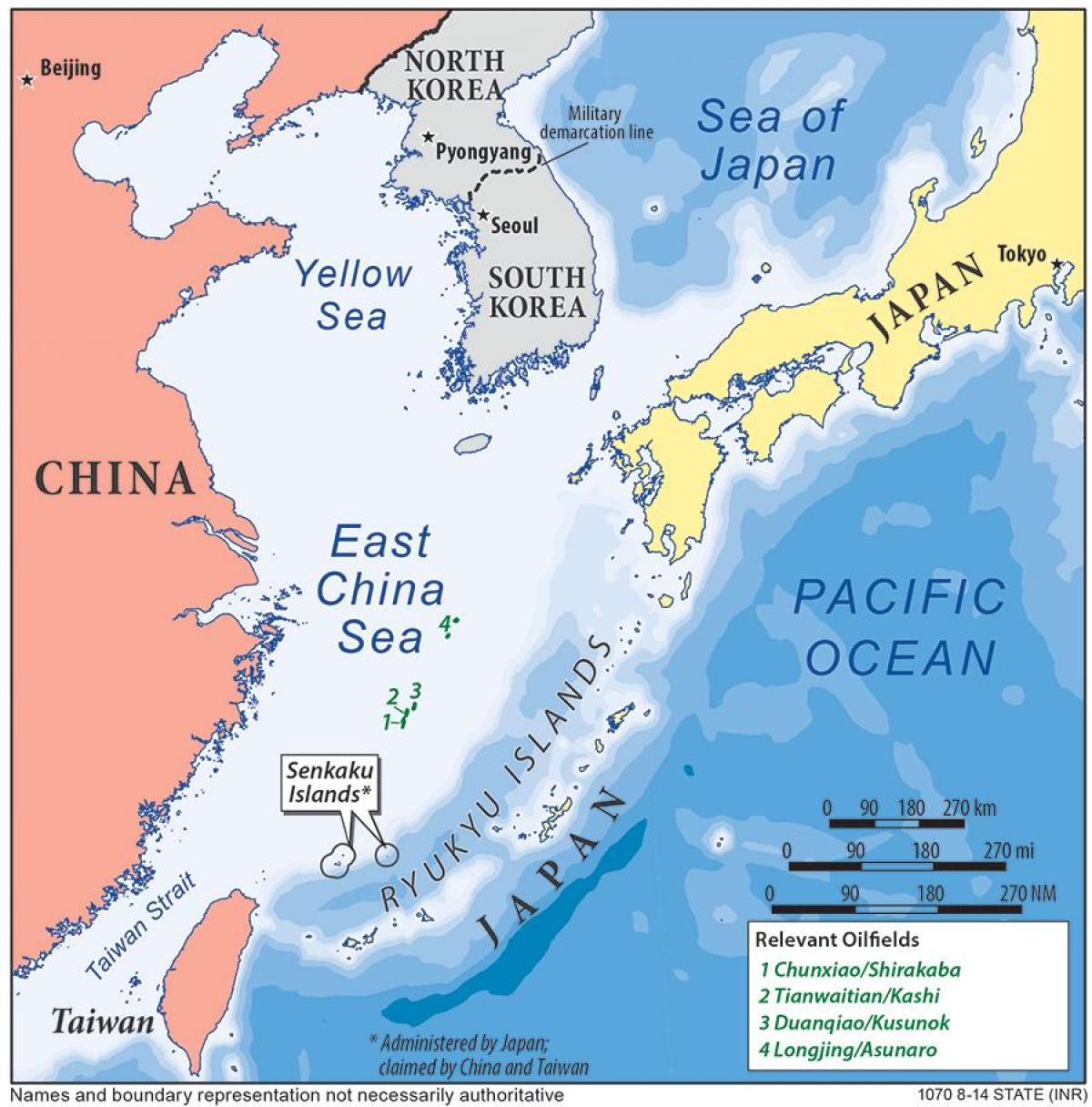 mapa de mar da China oriental