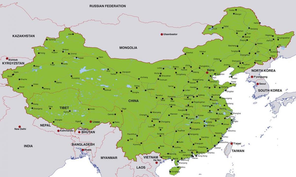 China mapa das cidades