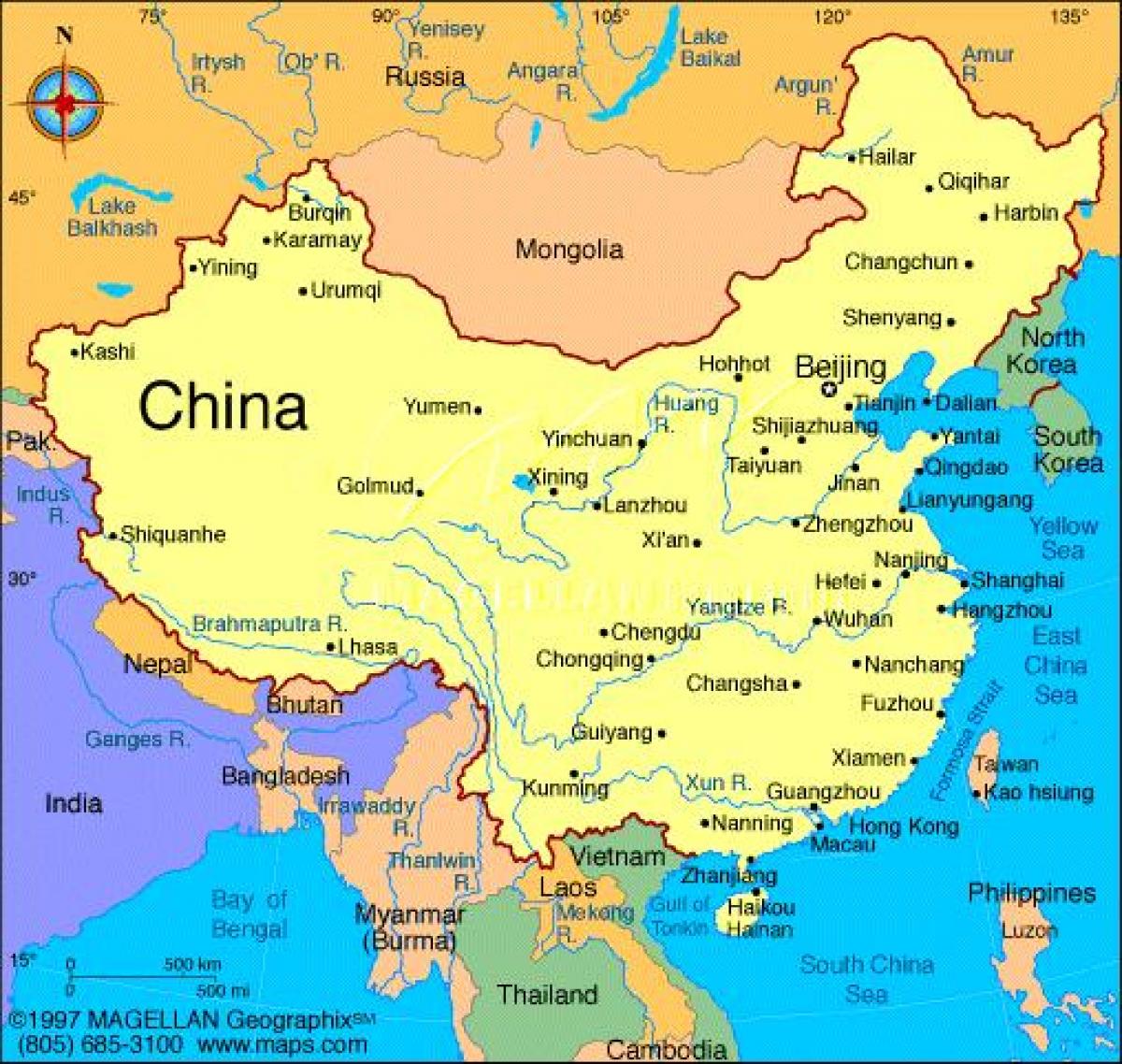 China mapa detallado