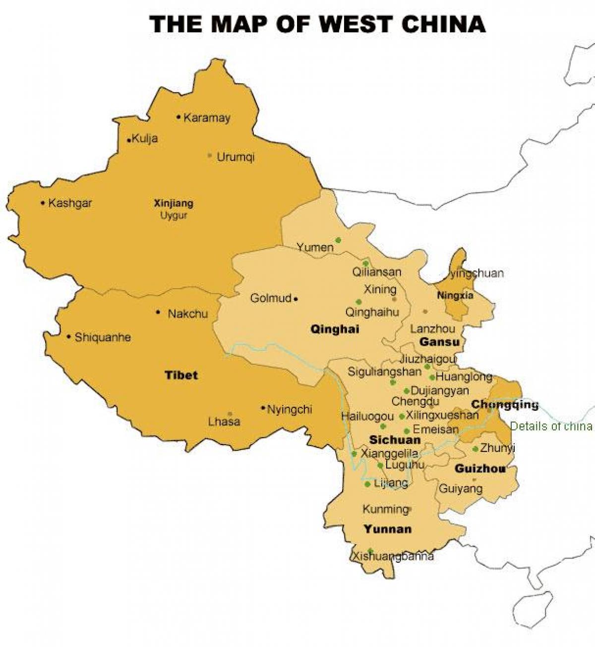 mapa de occidente China
