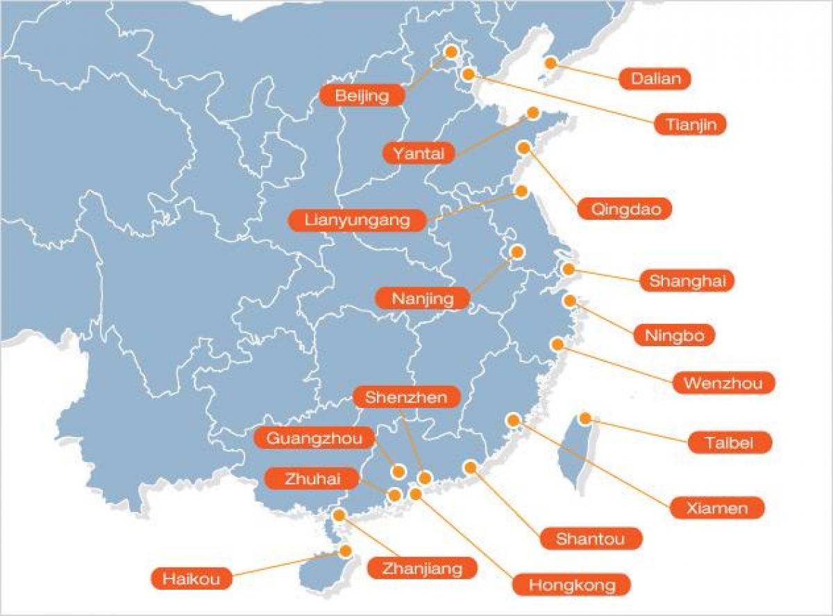 Portos Chineses Mapa - Plano De Portos Chineses (Leste De Asia - Asia)