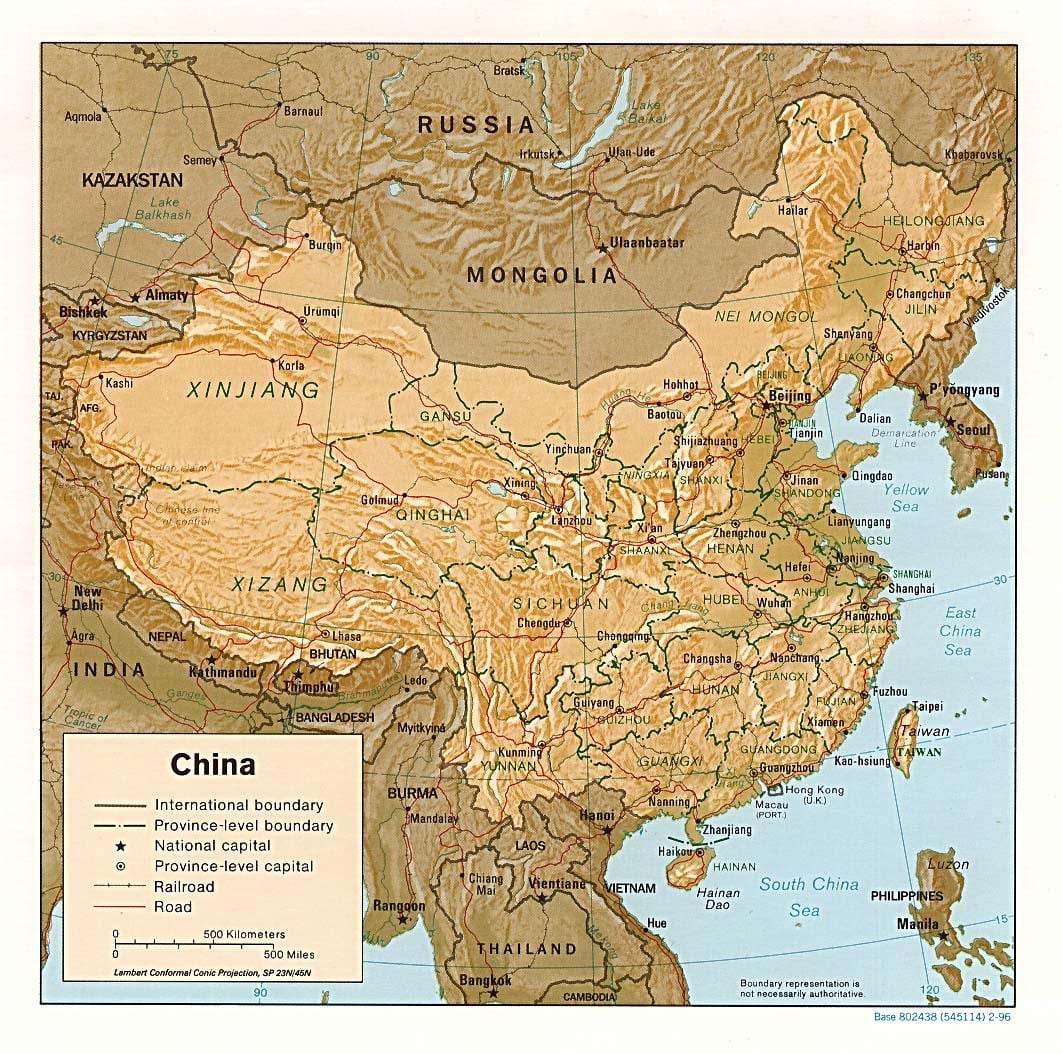 xeográfica mapa China