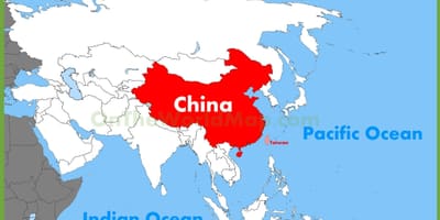China, asia mapa