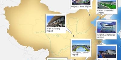 Mapa de China aeroportos