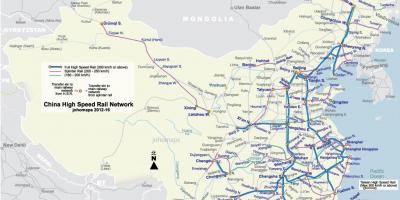 O tren de alta velocidade China mapa