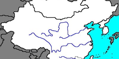 En branco mapa da antiga China