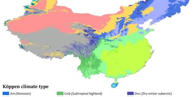 Clima mapa de China