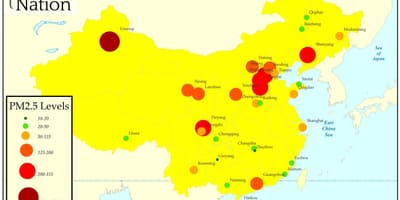 Contaminación mapa China