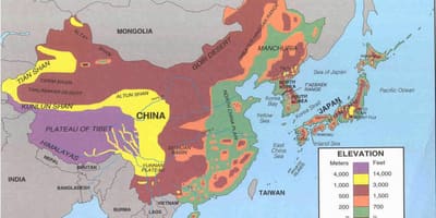 Mapa de China deserto