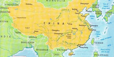 Mapa da fronteira con China