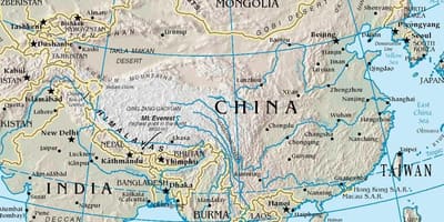 Mapa de China serras