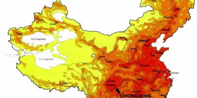 Poboación mapa de China
