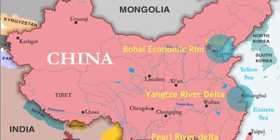 Mapa de China portos
