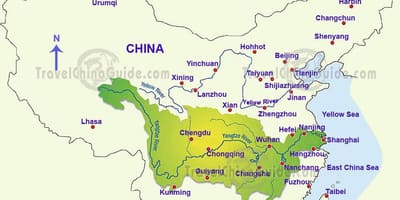 China mapa río yangtzé