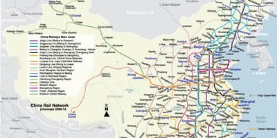 Tren China mapa