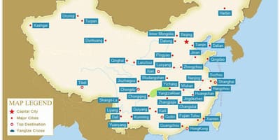 Mapa das cidades chinesas