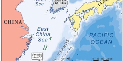 Mapa de mar da China oriental