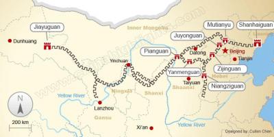Gran muralla de China en mapa
