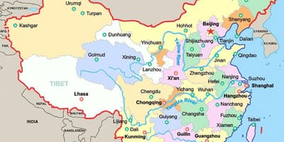 China grandes cidades mapa