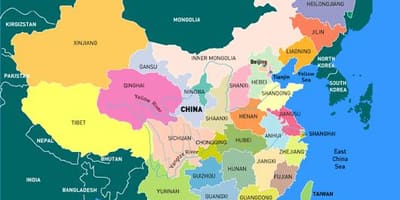 China provincia mapa en inglés