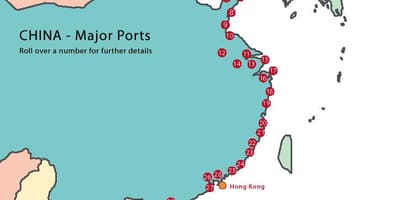 Portos de China mapa