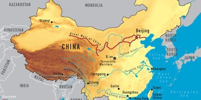 China mapa de ríos