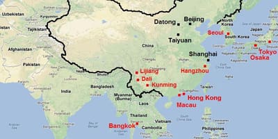 Sur de China mapa