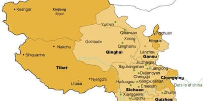 Mapa de occidente China