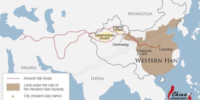 China mapa da ruta da seda