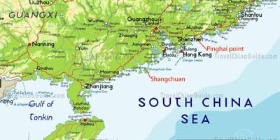 Mapa do sueste de China