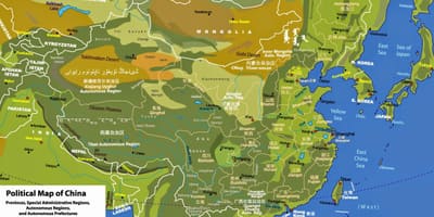 Xeografía física mapa de China
